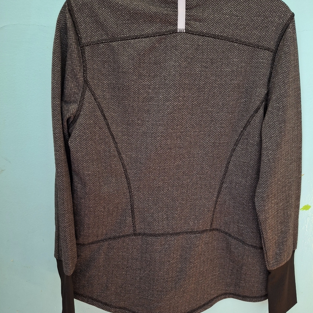 Athletic Works Women's Half Zip Gray Herringbone Highneck Sweater Size Midium - Picture 10 of 11